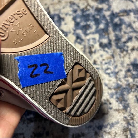 Converse Chuck Taylor All Star Double Tongue White & Pink Stitched Sneakers 8 - Picture 11 of 11